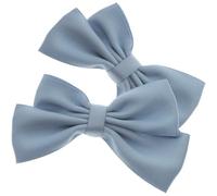 CHILDWEET Schuhclips Vielseitige Abnehmbare Schleifen 2 Stück Blauen aus Stoff und Legierung Schuhschnallen Elegantes Schuhdekor für Pumps und Hüte für Hochzeit und Abschlussfeier