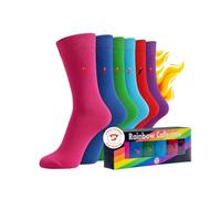 CHiLI Lifestyle Bunte Socken Herren & Damen - 6 Paar Farbige Baumwollsocken Unisex - Lustige Regenbogen Socken weich & atmungsaktiv - Moderne Freizeitsocken Geschenkbox 39-42 & 43-46