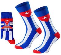 CHiLI Lifestyle Socks Geschenk für Jungs und Herren Motivsocke Kuba Bleib Fidel Comic, blau/rot/weiss, 41-44