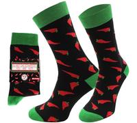 CHiLI Lifestyle Socks Lustige Socken mit Chilischote, Geschenksocken witzige Spruch Banderole, recycelte Baumwolle, 1 Paar, schwarz 36-40/41-45, Größe:41/45