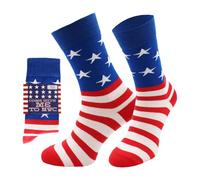 CHiLI Lifestyle Socks USA Lustige Socken US Flagge, NYC Geschenksocken witzige Spruch Banderole, nachhaltige Baumwolle, 1 Paar, blau rot 36-40/41-45, Größe:36/40