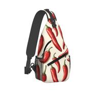 Chili Pepper Schultertasche für Herren und Damen, Umhängetasche, Brusttasche, Tagesrucksack, Schultertasche, Rucksack, für Reisen, Wandern, Rot