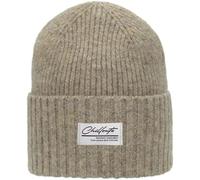 Chillouts Beanie Agneta Hat – Damen, beige, Feinstrick, mit Wollanteil, extra breiter Umschlag