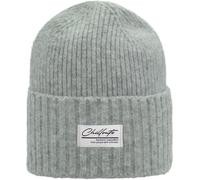 Beanie CHILLOUTS "Agneta Hat", Damen, grau, Feinstrick, Materialmix, Mützen, Mit Wollanteil, extra breiter Umschlag (29261508-0) grau