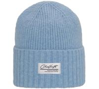 Beanie CHILLOUTS "Agneta Hat", Damen, blau (light blau), Feinstrick, Materialmix, Mützen, Mit Wollanteil, extra breiter Umschlag (79102714-0) light blau