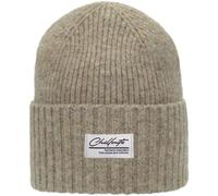 Chillouts Beanie Agneta Hat – Damen, beige, Feinstrick, mit Wollanteil, extra breiter Umschlag
