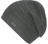 Beanie CHILLOUTS "Artemis Hat", Damen, grau, Materialmix, Strukturmuster, unifarben, Mützen Beanie, mit doppellagiger Verarbeitung, raffinierter Strickstruktur (41597322-0) grau