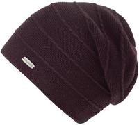 Beanie CHILLOUTS "Artemis Hat", Damen, rot (bordeaux), Materialmix, Strukturmuster, unifarben, Mützen Beanie, mit doppellagiger Verarbeitung, raffinierter Strickstruktur (16428118-0) bordeaux