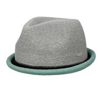 CHILLOUTS Boston Player Stoffhut Strickhut Sommerhut Trilby Damenhut Herrenhut Porkpie Pork Pie Damen/Herren - Frühling-Sommer Sommer - L (58-59 cm) hellgrau