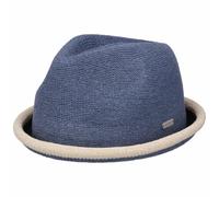 CHILLOUTS Boston Player Stoffhut Strickhut Sommerhut Trilby Damenhut Herrenhut Porkpie Pork Pie Damen/Herren - Frühling-Sommer Sommer - M (56-57 cm) blau