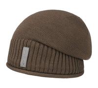 Beanie CHILLOUTS "Etienne Hat", Damen, braun (walnut), Strick, Baumwolle, unifarben, Mützen Beanie, mit dezentem Logo-Schriftzug (86953618-0) walnut