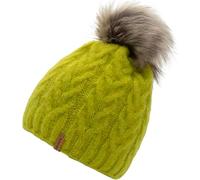 CHILLOUTS Flora Hat - Bommelmütze - grün - Einheitsgröße - Made in Europe - Removeable Fake Fur Pompom