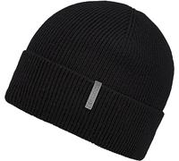 Strickmütze CHILLOUTS, Herren, schwarz, Rippstrick, Materialmix, unifarben, Mützen Strickmütze, mit Umschlag, gefüttert (91893333-0) schwarz