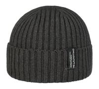 Beanie CHILLOUTS "Juri Hat", Damen, grau (dunkelgrau), Rippstrick, Baumwollmischung, unifarben, casual, Mützen, Mit breitem Umschlag (31909552-0) dunkelgrau