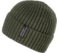 Beanie CHILLOUTS "Juri Hat", Damen, grün (khaki), Rippstrick, Baumwollmischung, unifarben, casual, Mützen, Mit breitem Umschlag (19382948-0) khaki