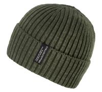 Beanie CHILLOUTS "Juri Hat", Damen, grün (khaki), Rippstrick, Baumwollmischung, unifarben, casual, Mützen, Mit breitem Umschlag (19382948-0) khaki