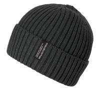 Chillouts Beanie Juri Hat – Rippstrick Baumwollmischung – Damen, Dunkelgrau, mit breitem Umschlag