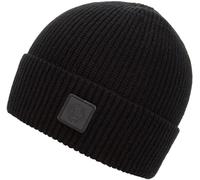 Beanie CHILLOUTS "Karl Hat", Damen, schwarz, Rippstrick, Obermaterial: 100% Baumwolle, unifarben, Mützen, Einheitsgröße, flexibel ca. 53-62 cm, vielseitig kombinierbar (56978241-0) schwarz
