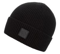 Beanie CHILLOUTS "Karl Hat", Damen, schwarz, Rippstrick, Obermaterial: 100% Baumwolle, unifarben, Mützen, Einheitsgröße, flexibel ca. 53-62 cm, vielseitig kombinierbar (56978241-0) schwarz