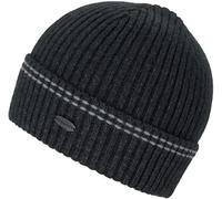 Chillouts Beanie Kiran Hat – Damen, Strick, Materialmix, mit Umschlag, dunkelgrau