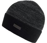 Strickmütze CHILLOUTS "Moritz Hat", Damen, schwarz, Rippstrick, Materialmix, Mützen, Feiner Rippenstrick in melierter Optik (39101850-0) schwarz