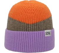 Beanie CHILLOUTS "Natascha Hat", Damen, orange, lila, Materialmix, colorblocking, casual, Mützen, flexibel ca. 53-62 cm für eine optimale Passform (47196046-0) orange, lila