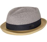 CHILLOUTS Paea Hat - Pork Pie Hut Herren/Damen, 100% Papierstroh, Unisex Sommer Trendhut, Adjustable, S-M/L-XL, Navy