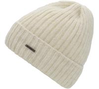 Beanie CHILLOUTS "Tuva Hat", Damen, beige (cream), Obermaterial: 57% Polyacryl, 34% Wolle, 5% Polyamid, 4% Polyester, unifarben, Mützen, in flexibler Passform ca. 53-62 cm, klassisches Rippstrick-Desi