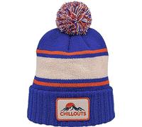 CHILLOUTS warme Bommelmütze - blau beige Wintermütze Nox Hat