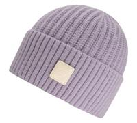 Strickmütze CHILLOUTS "Denise Hat", Damen, lila, Strick, Materialmix, unifarben, Mützen Strickmütze, mit sichtbarem Logo-Patch (13804940-0) lila