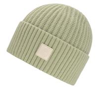 Strickmütze CHILLOUTS "Denise Hat", Damen, grün (pale grün), Strick, Materialmix, unifarben, Mützen Strickmütze, mit sichtbarem Logo-Patch (70227822-0) pale grün
