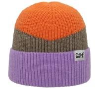 Beanie CHILLOUTS "Natascha Hat", Damen, orange, lila, Materialmix, colorblocking, casual, Mützen, flexibel ca. 53-62 cm für eine optimale Passform (47196046-0) orange, lila