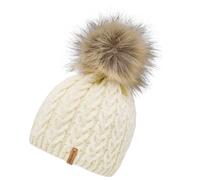 CHILLOUTS Wintermütze mit Fleecefutter - Abnehmbarer Veganer Bommel