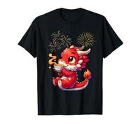 Chinese New Year 2025 Baby Dragon Drinking Tea Kids Boy Girl T-Shirt