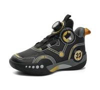 Chinesische Stil Unisex High-Top Sneaker - Modische Eltern-Kind & Paar Schuhe, Trendige Campus-Sneaker mit Hongkong-Design, Freizeitschuhe Atmungsaktive für Damen und Herren golden 32EU