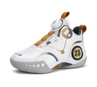 Chinesische Stil Unisex High-Top Sneaker - Modische Eltern-Kind & Paar Schuhe, Trendige Campus-Sneaker mit Hongkong-Design, Freizeitschuhe Atmungsaktive für Damen und Herren Weiß 32EU