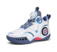 Chinesische Stil Unisex High-Top Sneaker - Modische Eltern-Kind & Paar Schuhe, Trendige Campus-Sneaker mit Hongkong-Design, Freizeitschuhe Atmungsaktive für Damen und Herren Blau 32EU