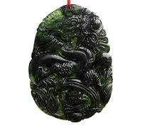 Chinesische Tierkreis Jade Halskette,Grüne Jades Anhänger Halskette | Womens Grün Glück Jadeite Exquisite Handwerk Hand Geschnitzten Stein chinesischen Charme Delr