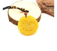 Chinesischer gelber Jade-Drachen-Anhänger, Jadeit-Halskette, Charm-Schmuck, Mode-Accessoires, handgeschnitztes Qilin-Amulett, Geschenke für Frauen