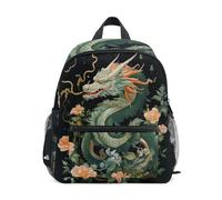 Chinesischer grüner Drache Kleinkind-Rucksack für Jungen und Mädchen, Mini-Vorschulrucksäcke mit Namensschild, kleine Kinderrucksäcke, Chinesischer grüner Drache, 6-8 Years, Niedliche Rucksäcke