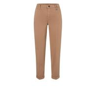 Chinohose MAC "CHINO turn up", Damen, Gr. 40, N-Gr, beige (light vicuna beige ppt), Web, Obermaterial: 39% Lyocell, 34% Modal, 17% Baumwolle, 7% Elastomultiester, 3% sonstige Fasern, unifarben, Casual