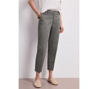 Chinohose STREET ONE, Damen, Gr. 34, Länge 28, overcast grau, Web, 97% Baumwolle, 3% Elasthan, unifarben, comfort fit normal, Hosen Chinohose, soft (53718629-34) overcast grau