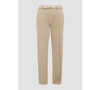 Chinohose S.OLIVER, Damen, Gr. 42, N-Gr, beige (sesame beige), Web, Obermaterial: 98% Baumwolle, 2% Elasthan, unifarben, casual, lang, Hosen, mit Gürtel (34480752-42) sesame beige