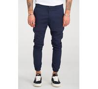 Chinohose 2Y PREMIUM "ENRIKO Chino", Herren, Gr. M, Länge 32, blau, 62% Polyester, 35% Viskose, 3% Elasthan, unifarben, lang, Hosen Chinohose, mit elastischem Bund (99315831-M) blau
