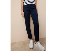 Chinohose AJC "in lässiger Form und hohem Tragekomfort durch Stretchanteil", Damen, Gr. 44, N-Gr, blau (marine), Web, Obermaterial: 97% Baumwolle, 3% Elasthan, gepflegt, unifarben, bequem lang, Hosen 