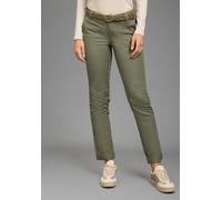 Chinohose AJC "in lässiger Form und hohem Tragekomfort durch Stretchanteil", Damen, Gr. 44, N-Gr, grün (khaki), Web, Obermaterial: 97% Baumwolle, 3% Elasthan, unifarben, bequem lang, Hosen Chinohose,