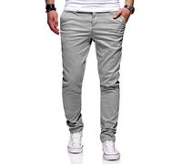 Chinohose BEHYPE "Heritage", Herren, Gr. 29, Länge 32, grau, 98% Baumwolle, 2% Elasthan, Hosen Chinohose, im Slim -Fit-Schnitt (85919859-29) grau