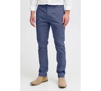 Chinohose BLEND "BHKainz", Herren, Gr. 33, Länge 32, ensign blau, Web, 98% Baumwolle, 2% Elasthan, unifarben, regular fit lang, Hosen Chinohose, Stoffhose mit Gürtelschlaufen und Leder-Details - Regul