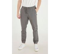 Chinohose BLEND "Trousers BHNIMBU pants", Herren, Gr. 3XL, N-Gr, grau (granite), Web, Obermaterial: 97% Baumwolle, 3% Elasthan, unifarben, washed, comfort fit normal, Hosen Chinohose, mit Kordelzug un