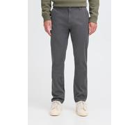 Chinohose BLEND "BHTirak", Herren, Gr. 32, Länge 34, forged iron, Twill, 98% Baumwolle, 2% Elasthan, unifarben, normal lang, Hosen Chinohose, Stoffhose mit Gürtelschlaufen und Leder-Details - Regular